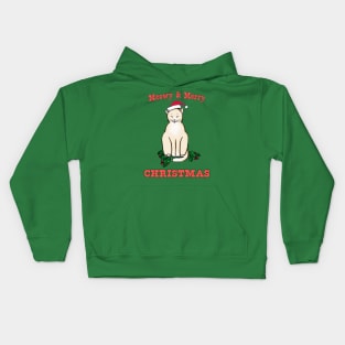 Meowy & Merry Christmas - Cute Cat Design Kids Hoodie